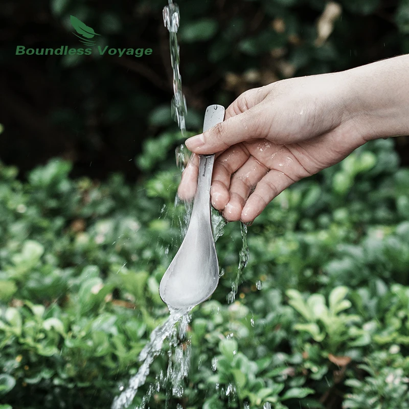 Boundless Voyage Titanium Spoon with Carry Bag Outdoor