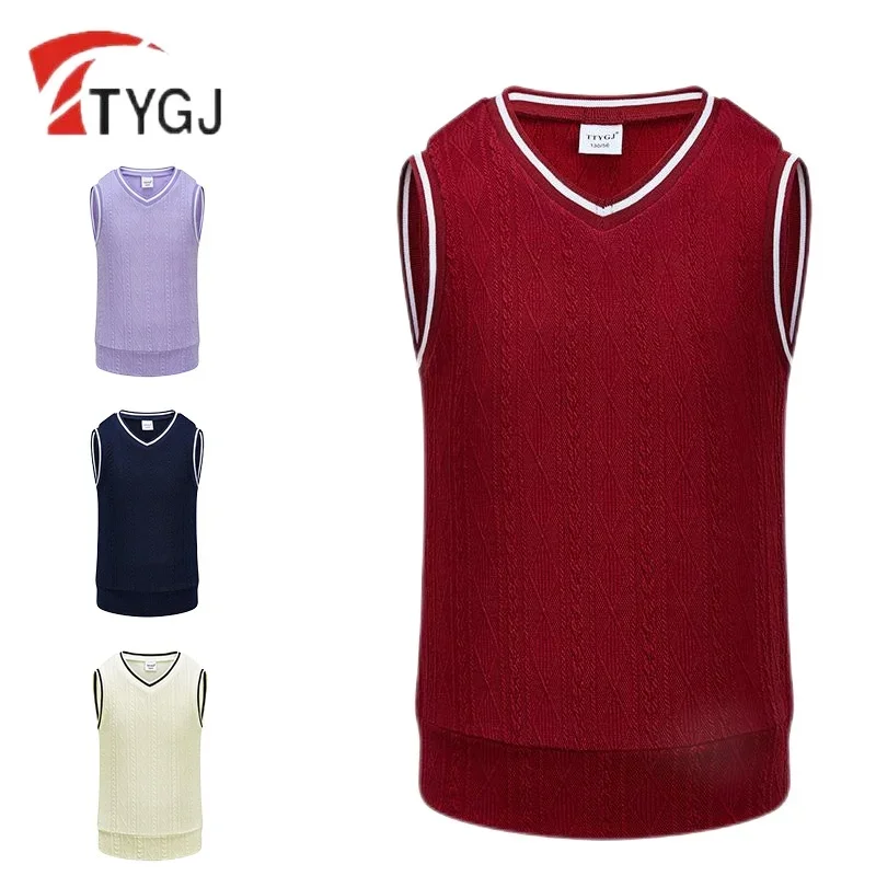 

Kids V-neck Sport Golf Vest Boys Girls Warm Sleeveless Golf Vest Children Keep Warm Soft Waistcoat Winter Student T-shirt