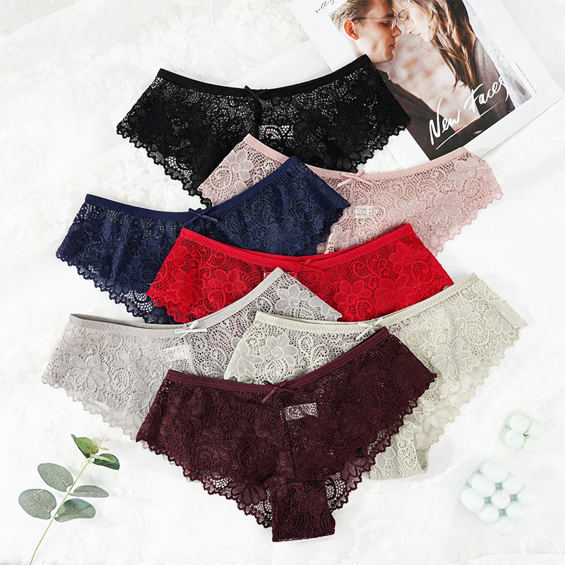 Sexy Hollow Out Briefs Lace Breathable Panties for Woman Comfortable Female Underpants Soft Transparent Briefs Lingerie