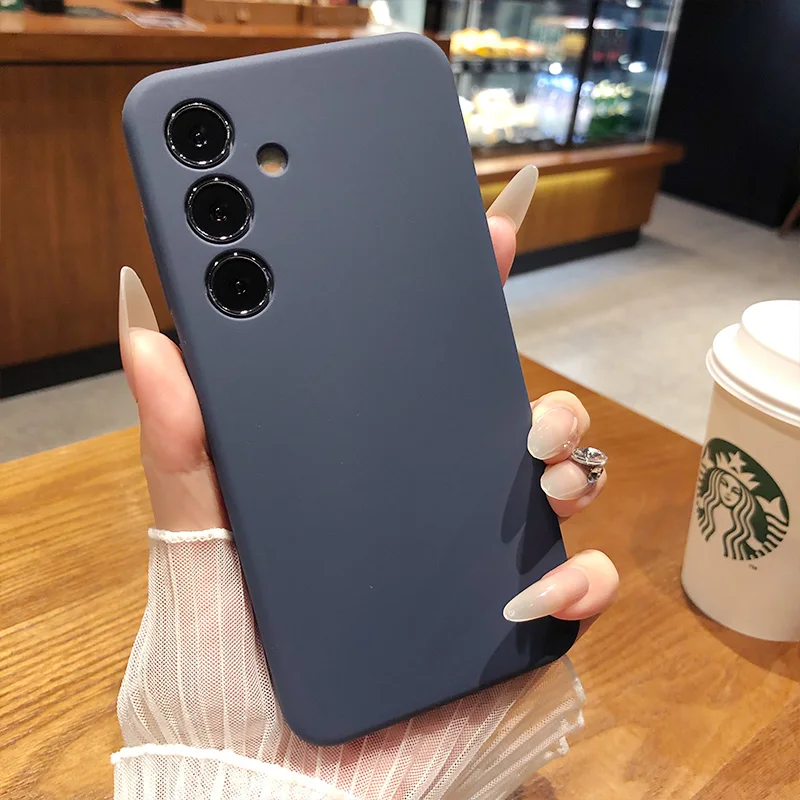 Solid Color Liquid Silicone Shockproof Phone Case with Camera Protection