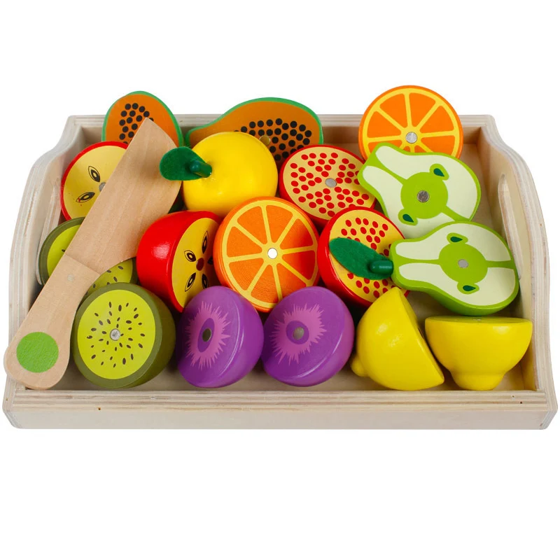 

Montessori Toy Play House Toy Cut Fruits and Vegetables Toys Kitchen Set Kid Simulation Kitchen Series Toys Early Education Gift