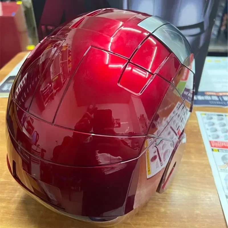 Marvel Iron Man Mk5 Helmet 1:1 Wearable Jarvis Intelligent Ear Voice Control Remote Control Triple Glow Ornaments Model Toy Gift