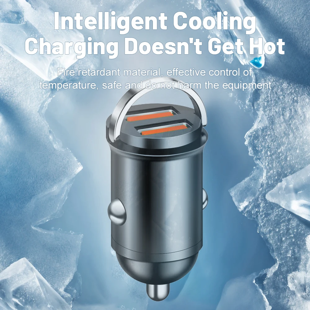 Mini PD QC Pull Ring Fast Charging Car Charger USB C Car Phone Charger Adapter For iPhone 13 12 Xiaomi Samsung Huawei