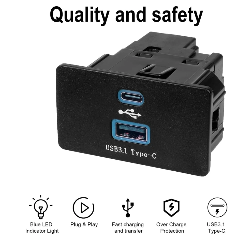 

Автомобильный USB-интерфейсный концентратор, двойное зарядное устройство, розетка, порт, быстрая зарядка, мультимедийная интеграция для EDGE F-150 F-250 F-350 F-450