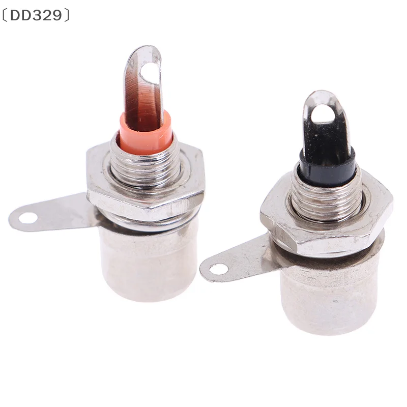 〔DD329〕 10 Pcs Nickel Plated RCA Phono Chassis Panel Mount Female Socket Adapter Parts Red+Black