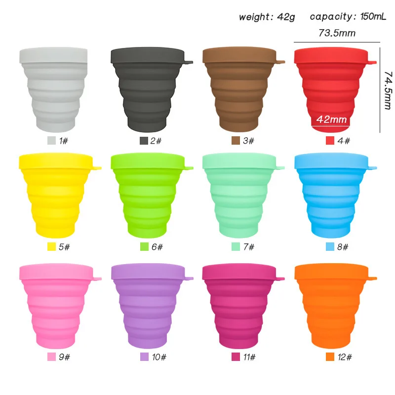 Silicone Folding Cup Outdoor Travel Environmental Protection Portable Telescopic Gift Mouthwash 1PC 150ML