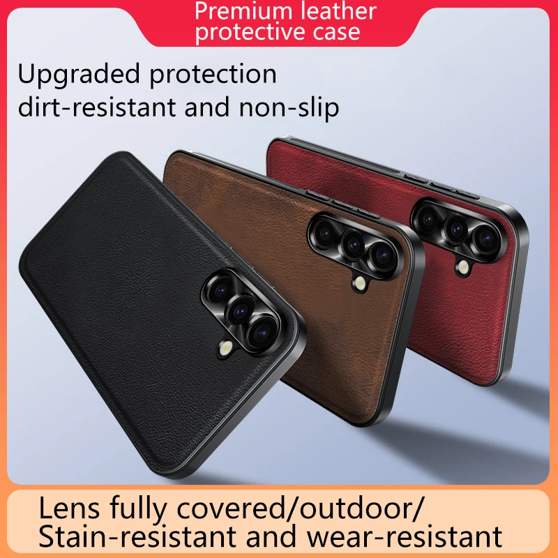 Elegant Leather Texture Matte Shockproof Phone Case - Premium Protection Cover