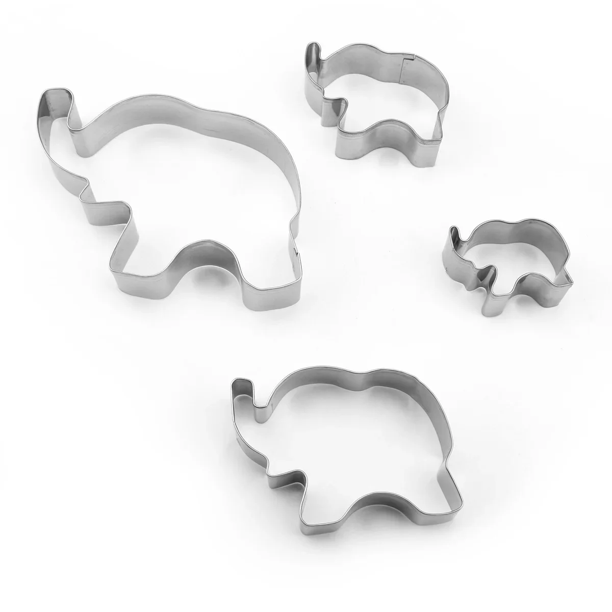 Animal Stainless Steel Cookie Cutters Elephant Shape Cake Fondant Biscuit Pastry Mould 4Pcs/set Baking Tool Kitchen Gadget