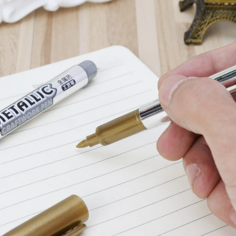 

DIY Metal Waterproof Permanent Paint Marker Pen Student School Supplies 1.5mm