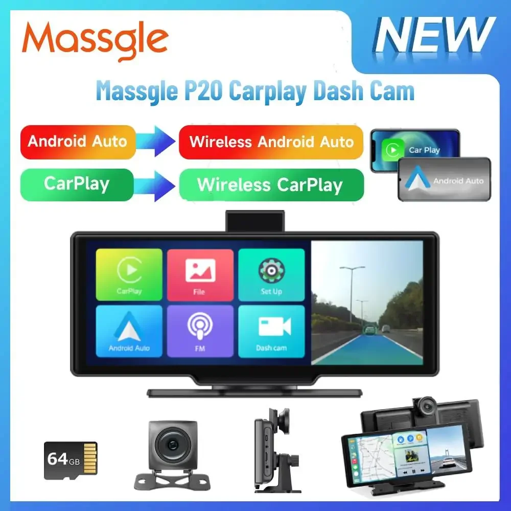 Pantalla Coche 10.26" Con CarPlay/Android Auto Inalámbrico + Cámara Trasera