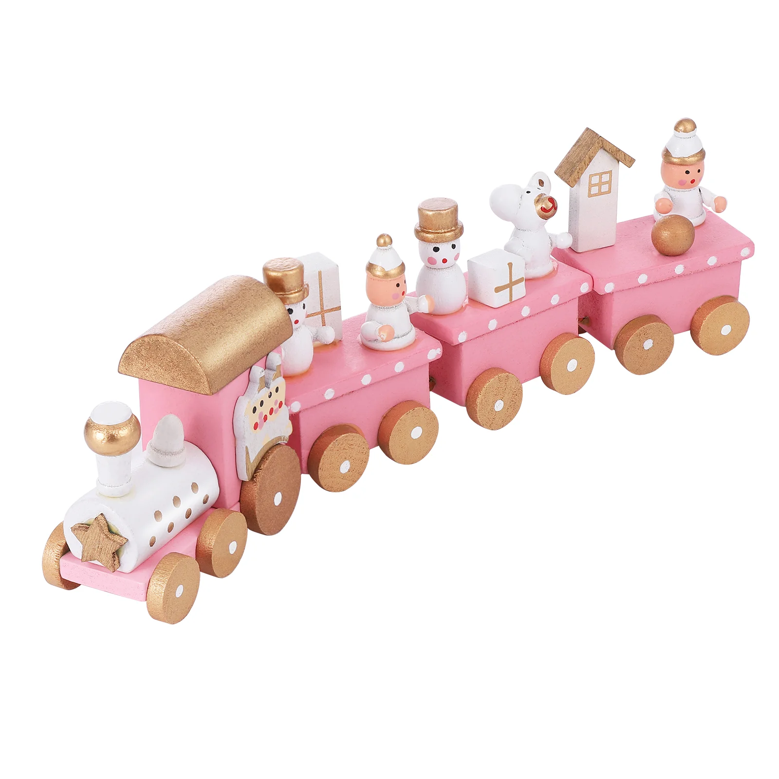 Wooden Train Dining Table Decor Toy for Kids Xmas Small Mini Playing Christmas Toddler Desktop