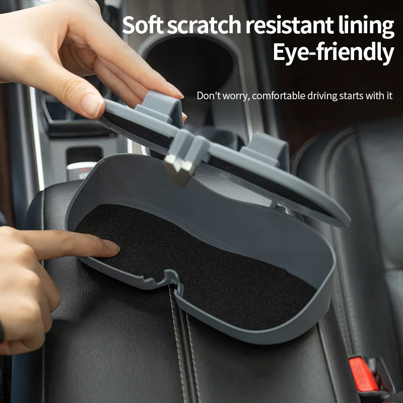 Portable Car Sun Visor Glasses Holder and Protective Case
