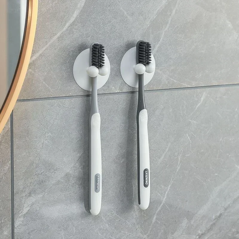 Toothbrush Holder Wall Mounted Storage Hook Bathroom Storage Rack Wall Mounted Suction Cup Electric Toothbrush Holder Punch Free Collection Rack Hook Toothpaste Dental