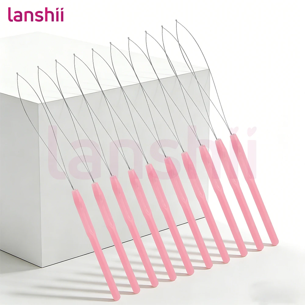 Lanshii 10개 헤어 익스텐션용 플라스틱 루프 도구 ? 마이크로 및 나노 링에..