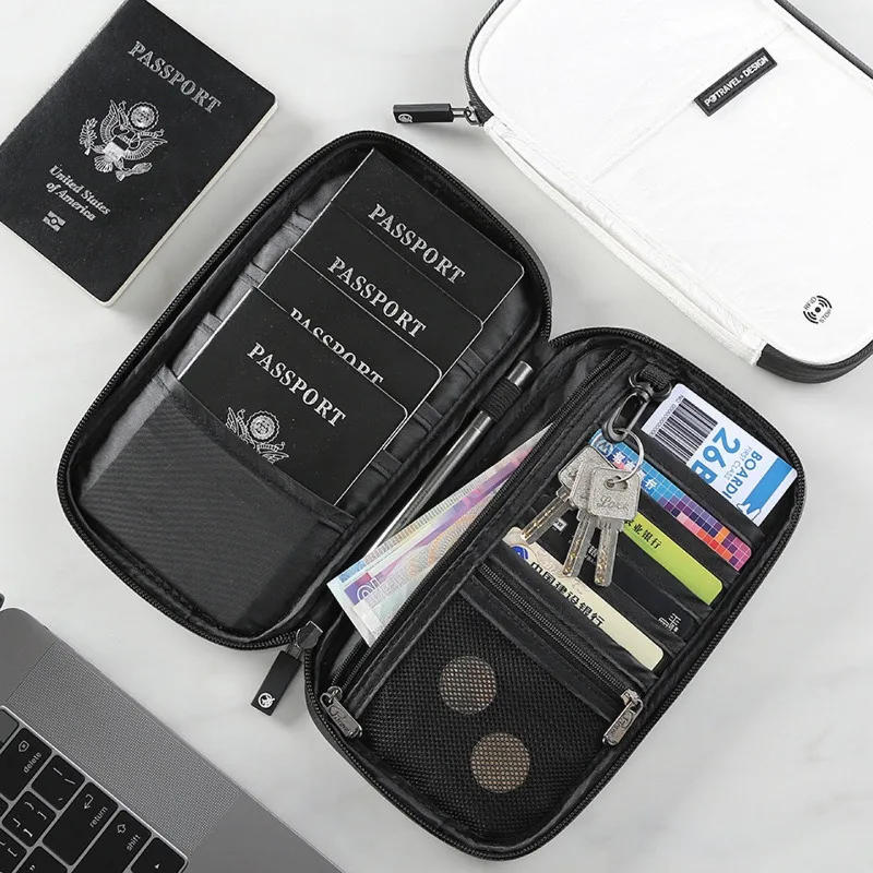 Family Passport Holder Portable Storage Bags Waterproof Nylon Case Organizer Travel Accessories Cover Document Bag Cardholder