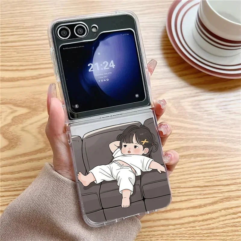 Adorable Cartoon Couple Shockproof Transparent Phone Case
