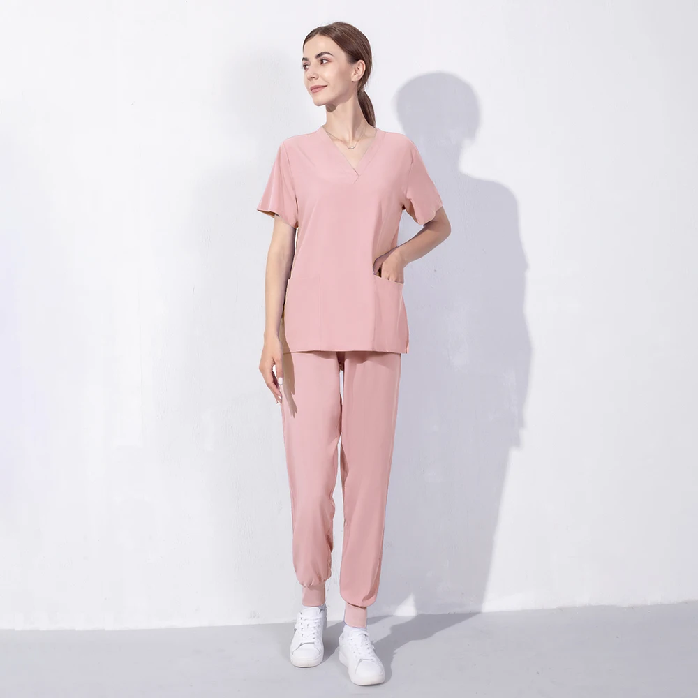 Hospital Doctor Work Clothing Elasticity Pet Clinic Nurse Workwear thin comfortable Solid Color clinic Scrubs Women Uniforms