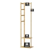 Bamboo Hallway Corner Clothing Coat Rack Stand Clothes Hanging Rail Shelf 6