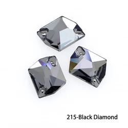 Versatile Flatback Colorful Rhinestone Crystal Diamonds for Wedding Dress and Clothing Accessories (Black Diamond 215)