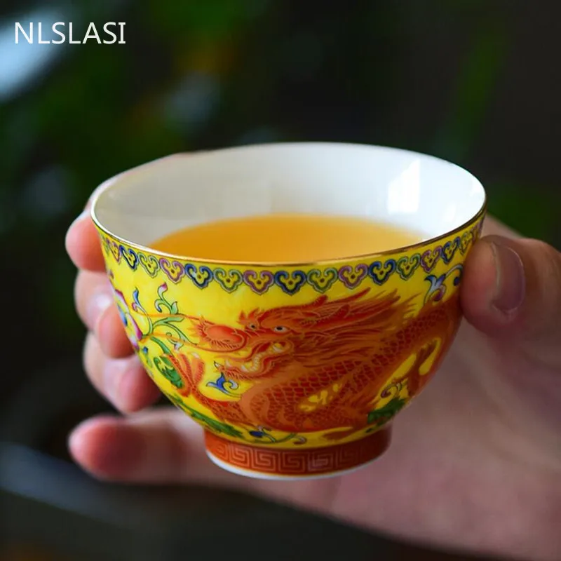 Jingdezhen Ceramic teacup Oolong tea Boutique tea bowl Handmade porcelain Tea set Accessories Master Teacup Personal Single Cup