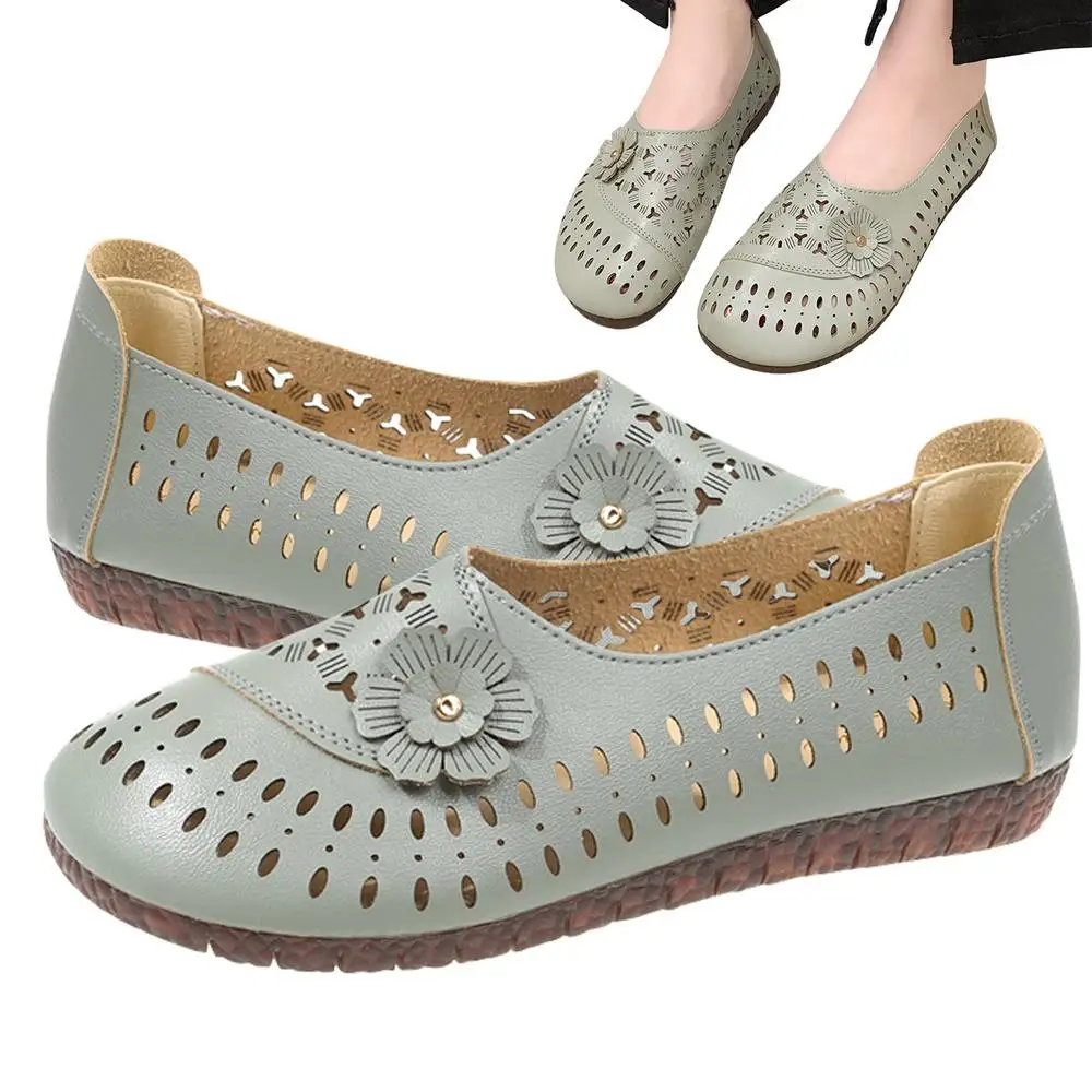 Soft Sole Leather Shoes Soft Flat Bottom Loafers Soft Flat Bottom Loafers Leisure Slip-on Corrective Breathable Flats PU Leather