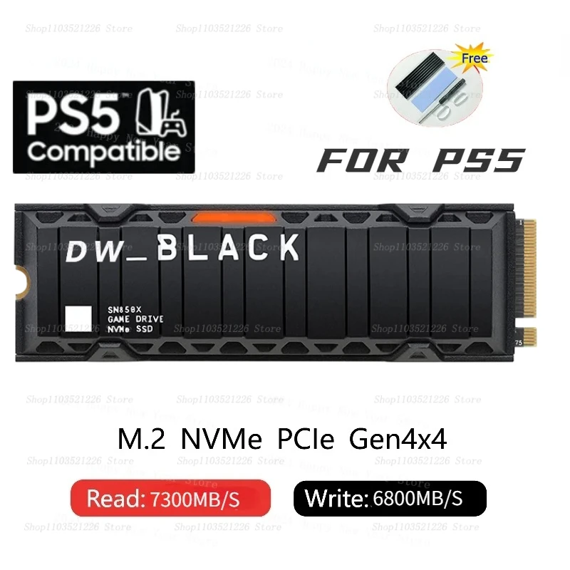   WD SN850X SSD ϵ ̺, M2 NVME ̽, Ʈ ũž PS5   ָ Ʈ ϵ ̺, 4TB, 1TB