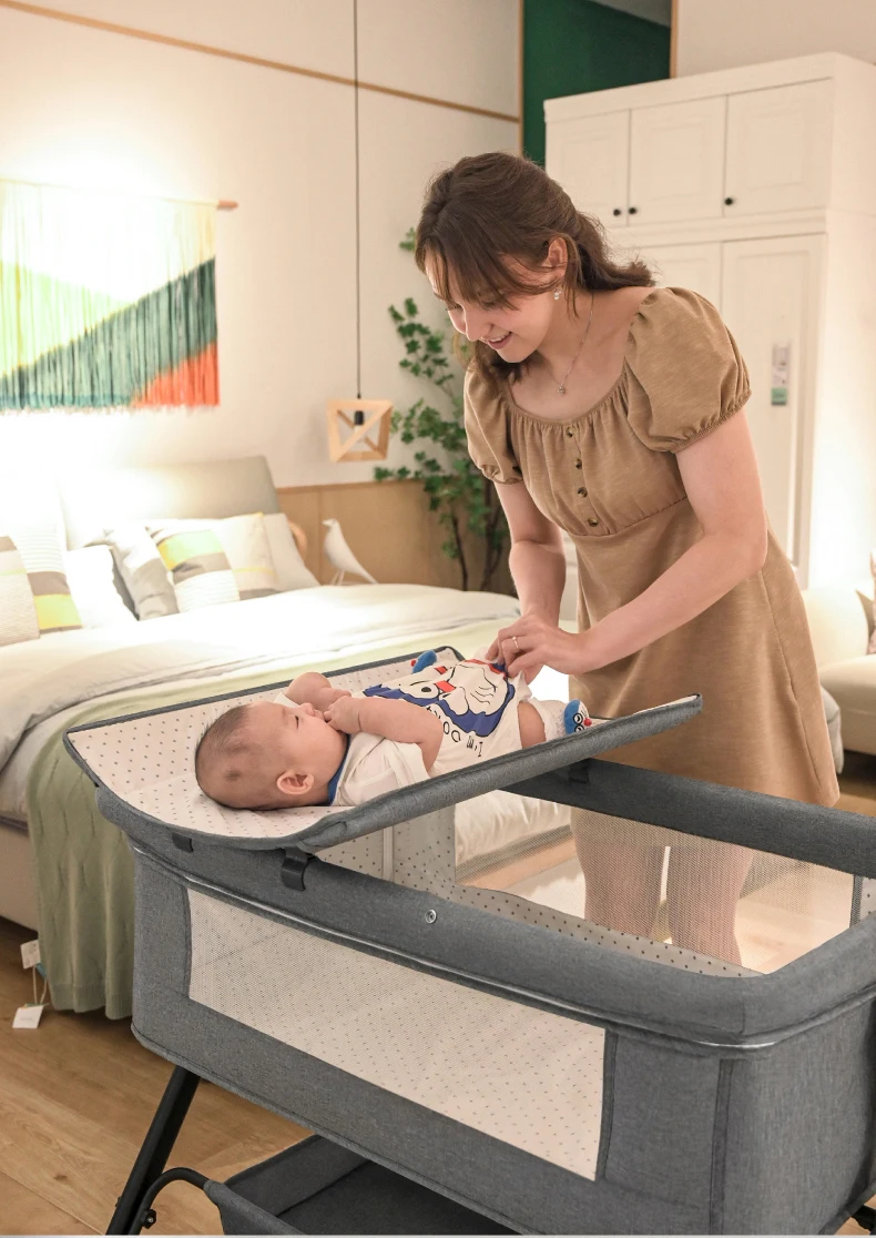 2 in 1 baby cradle swing bed for 0-3 years baby rocking crib with mosquito net Portable rocking bed for bedside co-sleeping