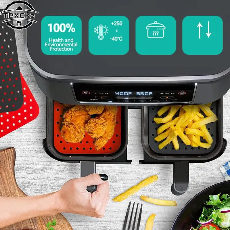 Silicone Air Fryer Liner Mat Steamer Pad Baking Inner Liner Cooking Mat For Kitchen Accessories Round Square