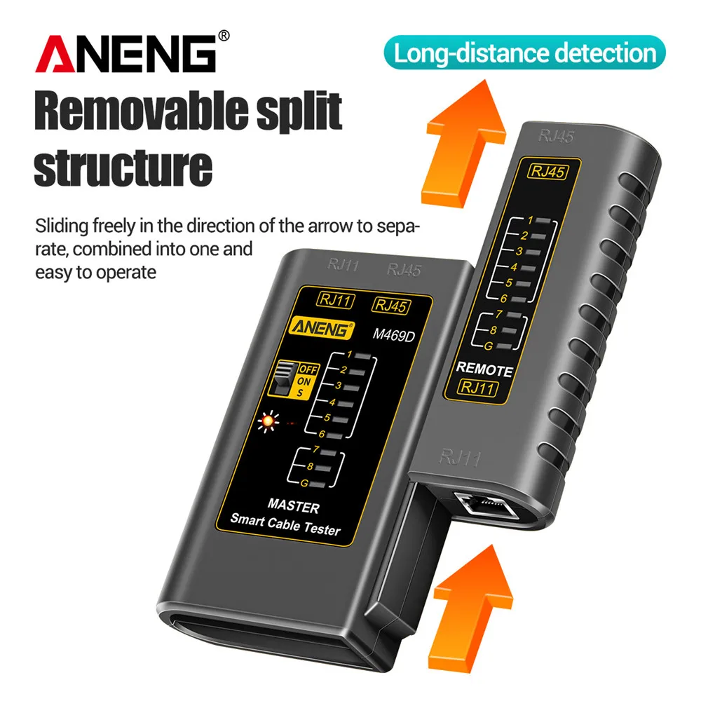 ANENG M469D RJ45 Cable lan tester Network Cable Tester RJ45 RJ11 RJ12 CAT5 UTP LAN Cable Tester Networking Tool network Repair 3