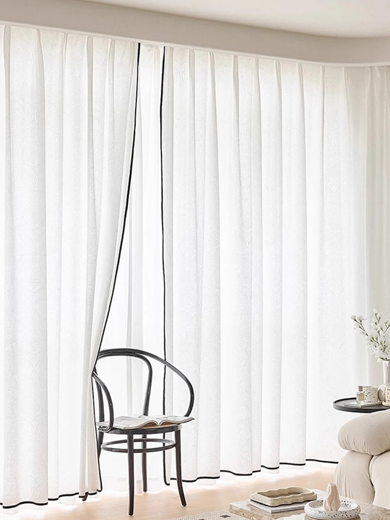 1pc french light   luxury linen mesh black edge small fragrant wind screen window screen 5