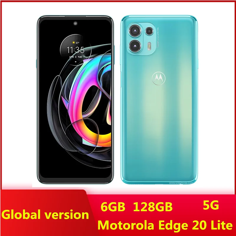 Originale Motorola Moto Edge 20 Lite Xt2139 Sbloccato 5G Cellulare 6Gb Ram + 128Gb 108Mp 6.7 ''5000Mah Android 10 Dual Sim Phone