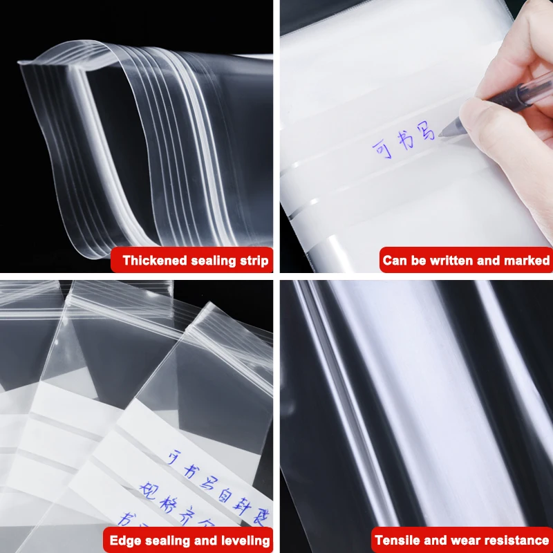 100pcs 10 wire Writing Packaging Remember Note Pouches Plastic Zip Lock Jewelry Bag Write On Seal Self Resealable polythene 5