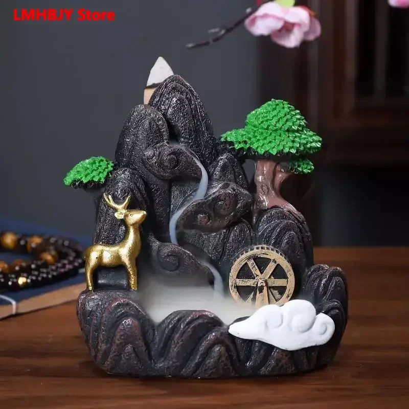 

LMHBJY Household Indoor Backflow Aromatherapy Stove Creative Aromatherapy and Air Purification Incense Burner Ornaments