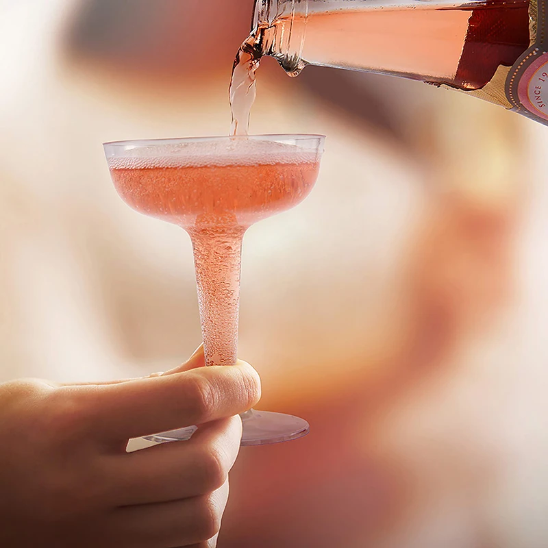 10pcs New Plastic Champagne Flutes Disposable Clear Plastic Champagne Glasses For Parties Glitter Clear Cup Red Wine plastic cups plastic champagne flutes