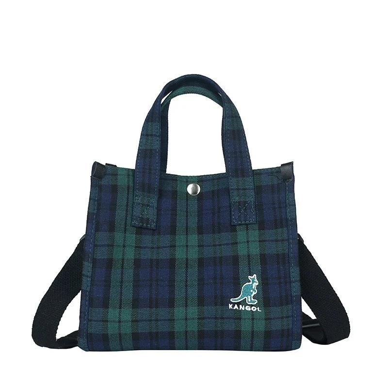 Kangol 2023 Women's Bag Korean Fashion Plaid Large Capacity Kangol
