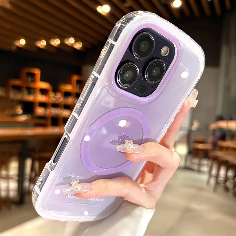 Magsafe Magnetic Gradient Glossy Phone Case with Wireless Charging Capability