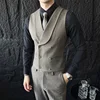 Vest + Pants High -end Brand Fashion Business Men's Leisure Office Suit Vest Bride's Wedding Dress Party Waist Coat 4