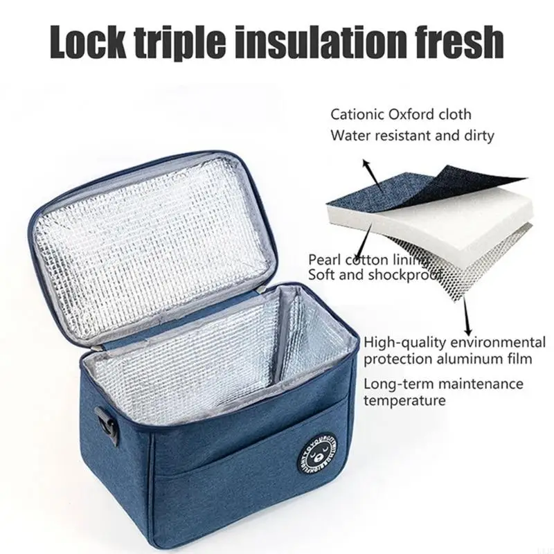 Camping Thermal Cooler Bag with Shoulder Strap Waterproof Oxford Cloth Picnic Insulated Bag Lunch Boxes Picnic Basket