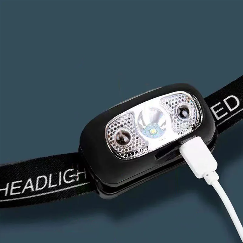 Head Flashlight Waterproof Led Camping Headlamp Fishing XPG Sensor Headlamp Built in Battery USB Rechargeable Outdoor Portable Night Light