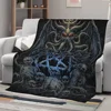 Gothic Punk Style Plush Throw Blanket for Bedroom Death Skull Printed Throw Blankets Special Halloween Gifts for Teenager Adluts 1