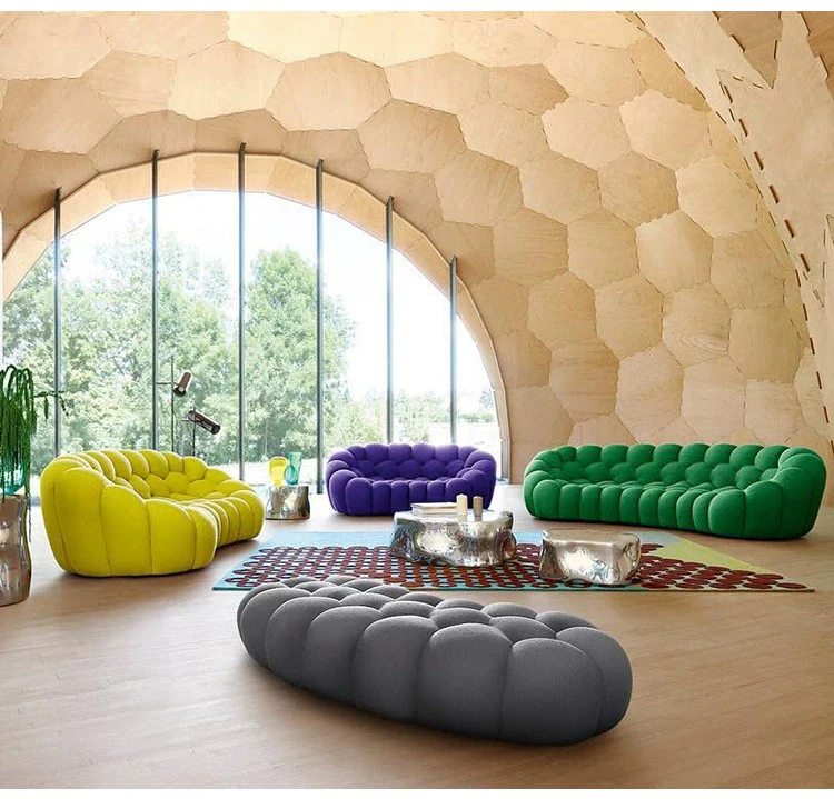 Description Picture 3 of itempuff living room Sofa Fabric Velvet couches luxury living room sofas lounges modern simple curved slaapbank home furniture XYLRS