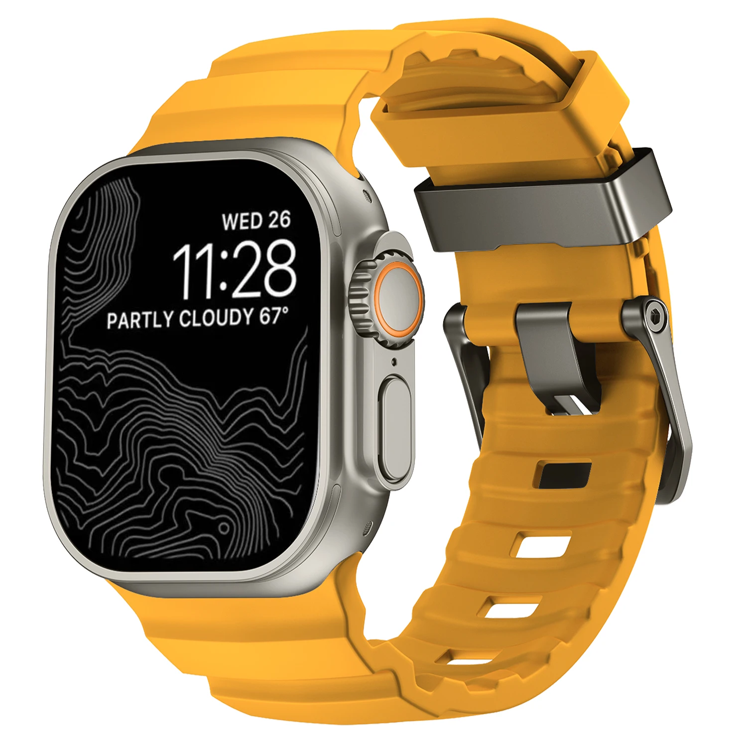 Enhanced Sports Silicone Strap with Titanium Metal Elements
