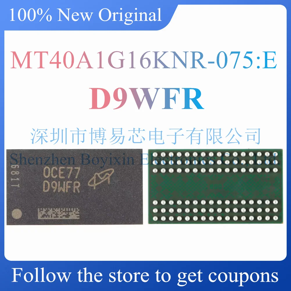 

NEW MT40A1G16KNR-075:E.Silk screen D9WFR.Original and genuine memory.BGA-96