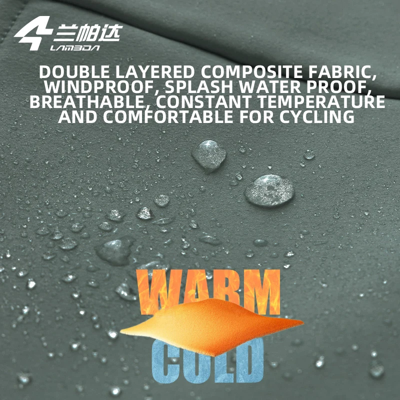 Lameda Men's Windproof Cycling Jacket Fleece Insulated Spring Autumn Riding Gear Breathable Long Sleeve Bicycle Jacket