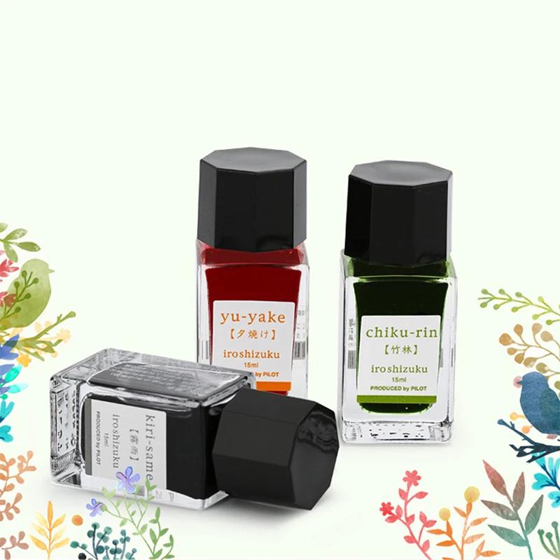 이로시즈쿠 미니 파일럿 잉크, 만년필용 비탄소 펜 잉크, 사무용품, 24 색 옵션, 15ml, 1 병