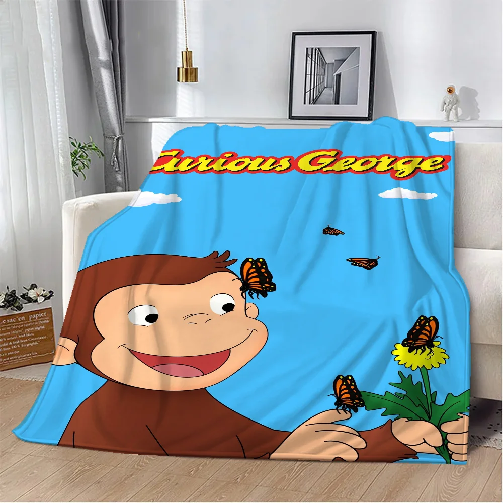 Curious Monkey Microfiber Blanket King Size Fluffy Soft Blankets and Throws Home Interior Beach Towel Luxury Bedding Bed Throw 2