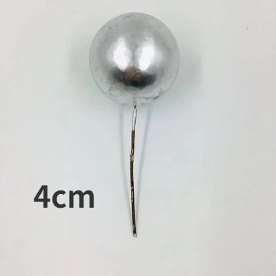 Palm Spear Cake Topper Happy Birthday Palm Leaf Decoration Cake Decorating Wedding Baking Dessert Table Party Favors Silver Ball 4CM