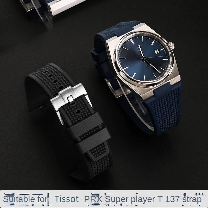 Cinturino In Gomma Per Orologio Tissot Prx T137.407/410 Band Super Player Series Cinturino In Gomma Per Interfaccia Da Uomo 26-12Mm Parti Dell'Orologi