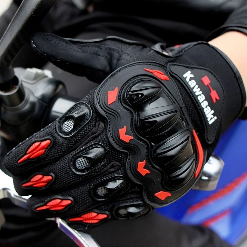 New Kawasaki Motorcycle Gloves Summer Riding Gloves Hard Knuckle Motorbike Tactical Gloves For Dirt Bike Motocross ATV UTV 4