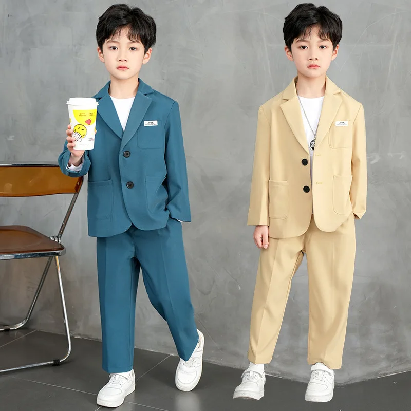 

Boys Suit Fashions Blazer Jacket pants Clothes Set for Kids 2 To 14 Years Teen Performance Costume Casual Children Group Outfits